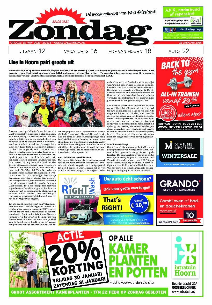 Zondag 25 januari 2026