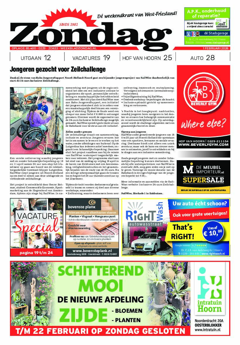 Zondag 1 februari 2026