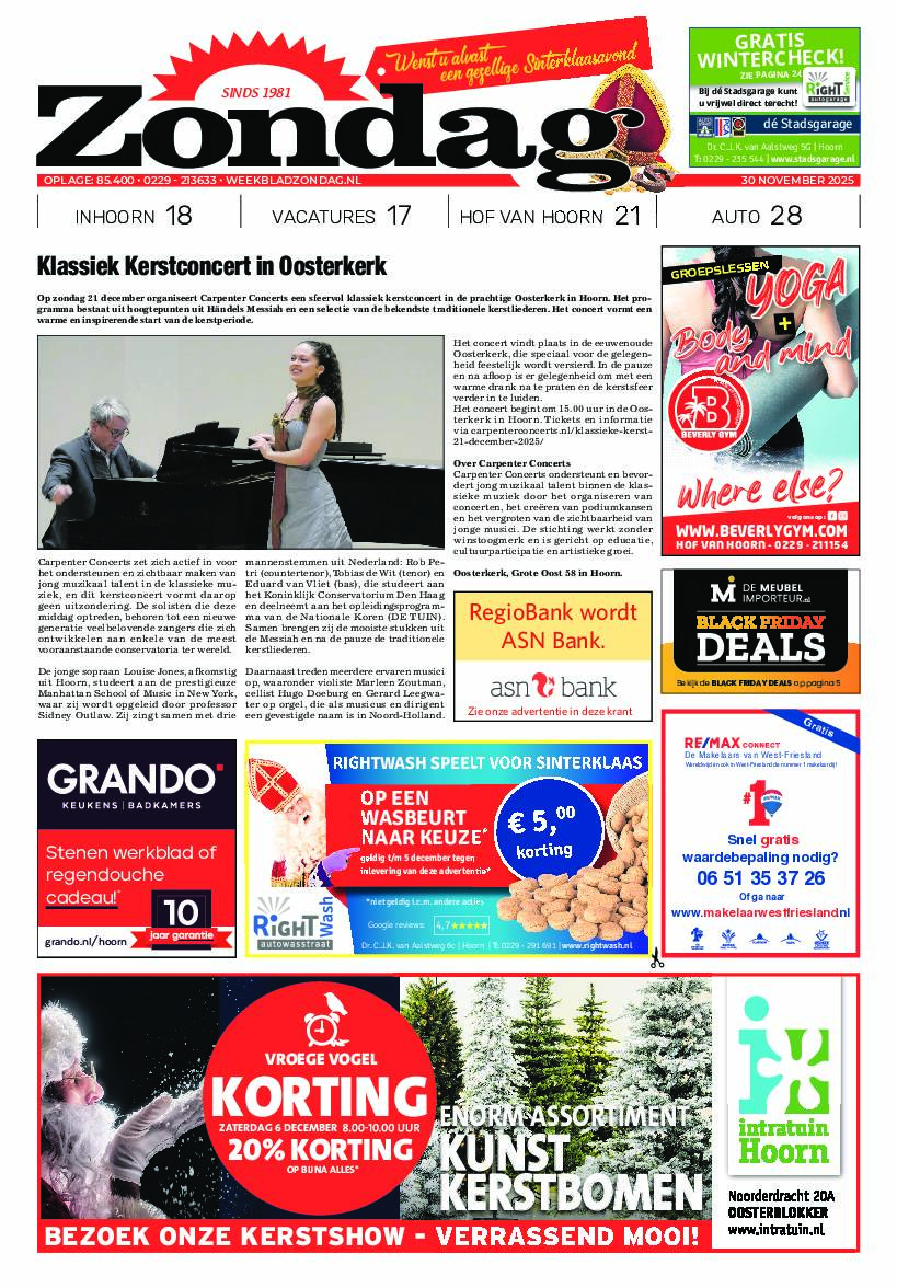 Zondag 30 november 2025