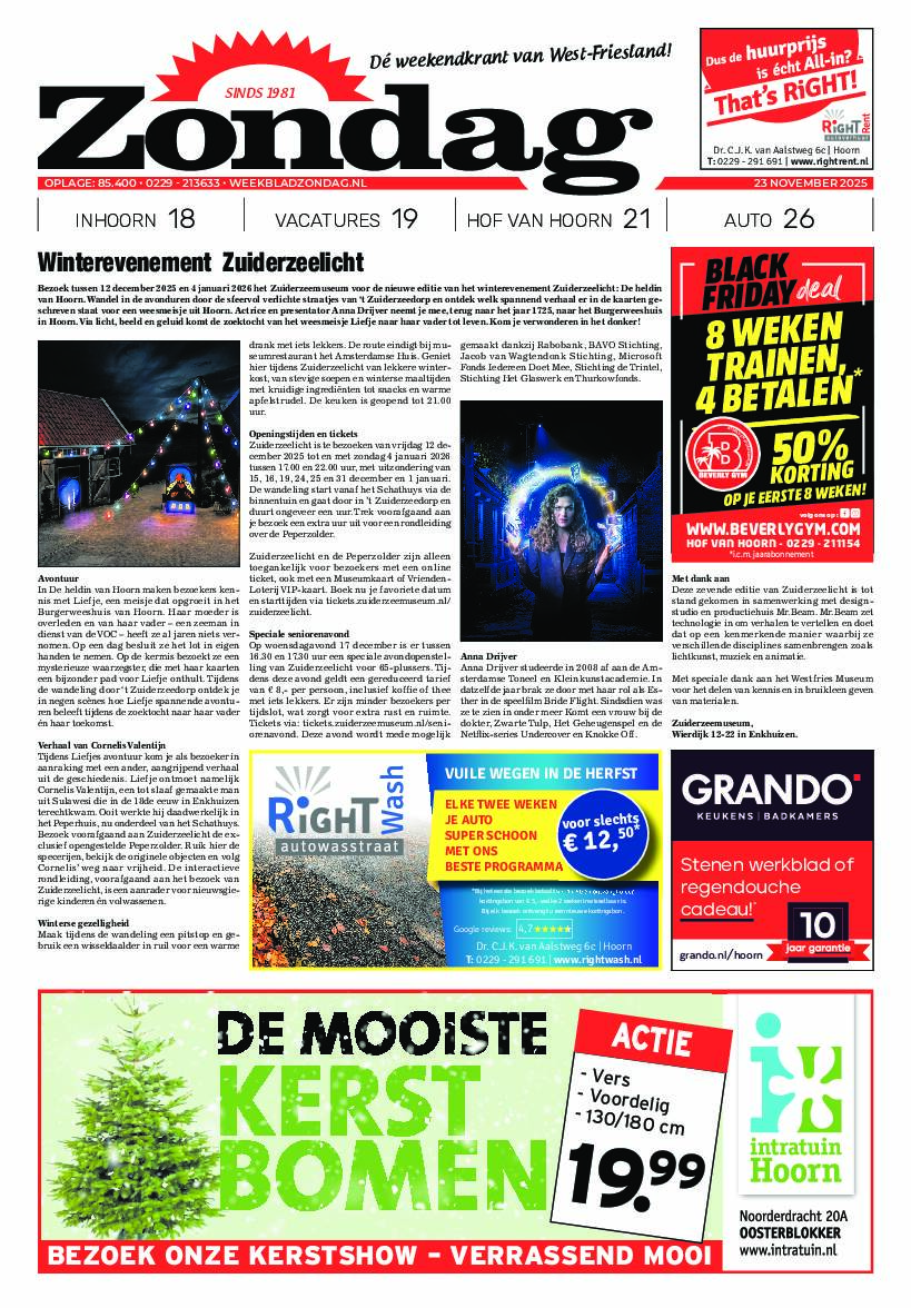 Zondag 23 november 2025