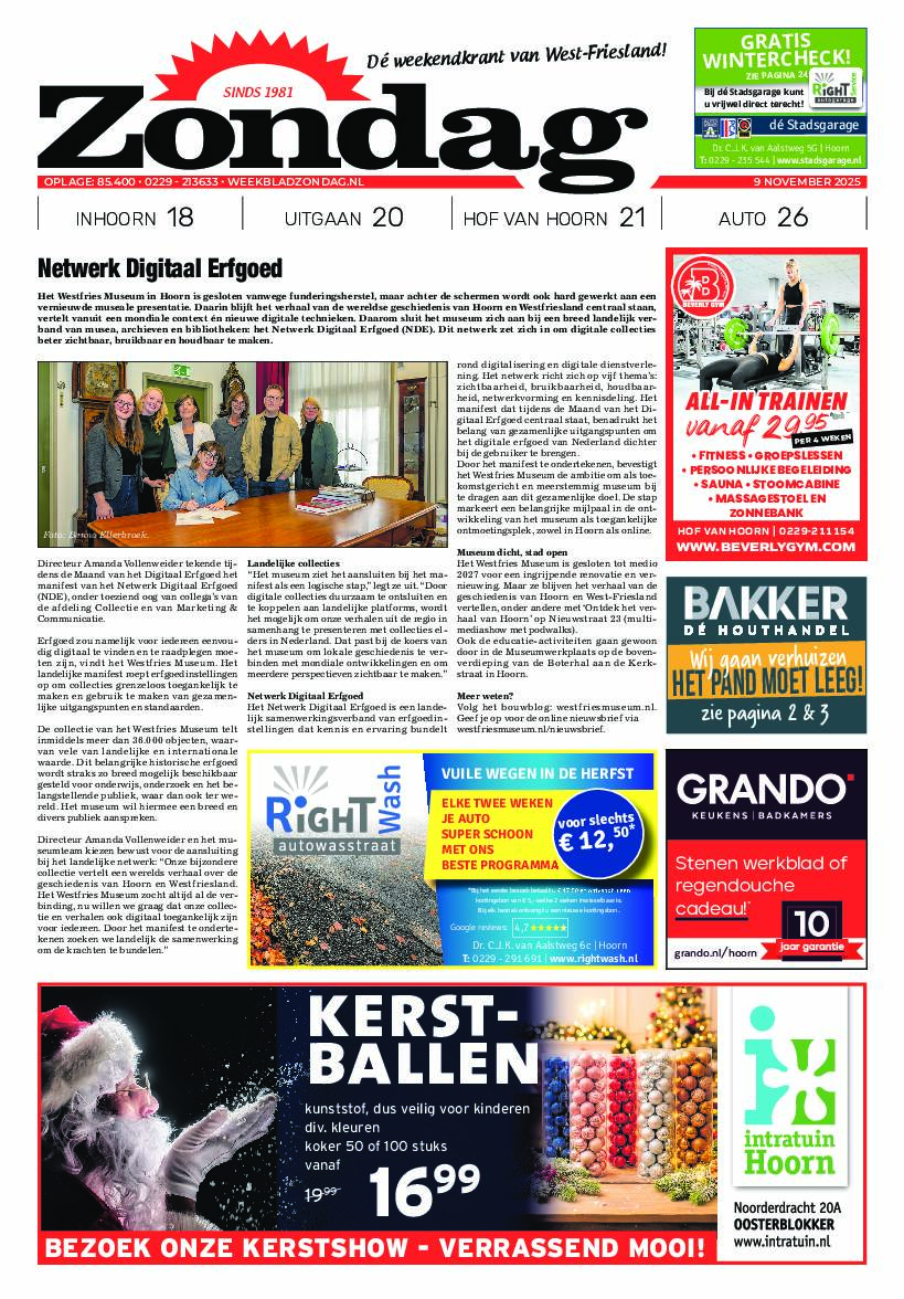 Zondag 9 november 2025