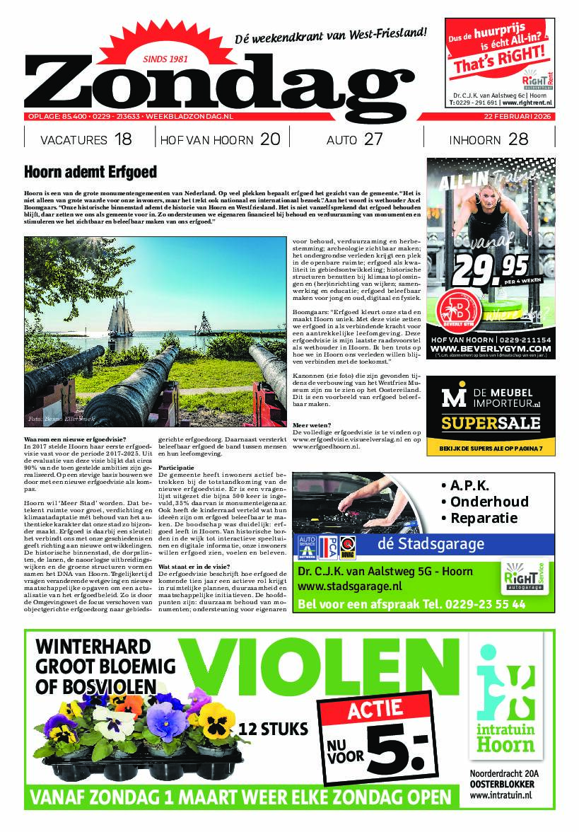 Zondag 22 februari 2026