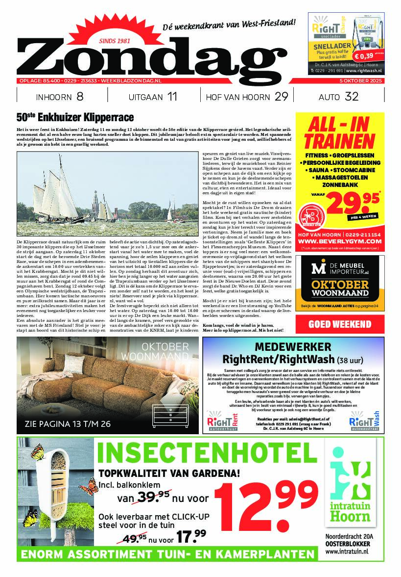 Zondag 5 oktober 2025