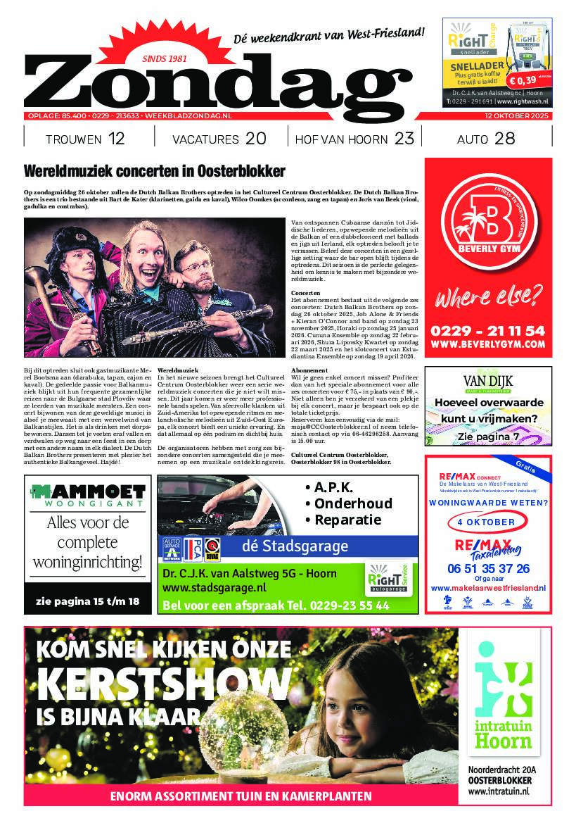 Zondag 12 oktober 2025