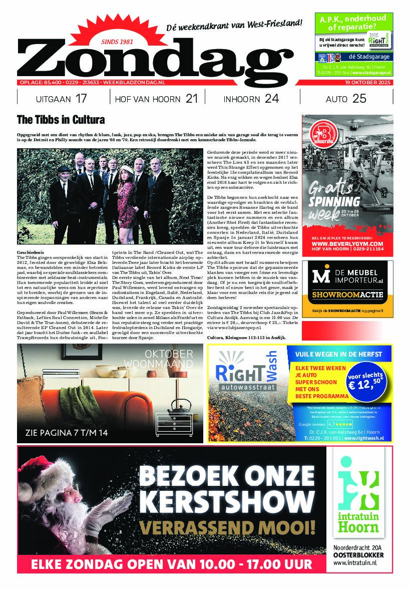 Zondag 19 oktober 2025