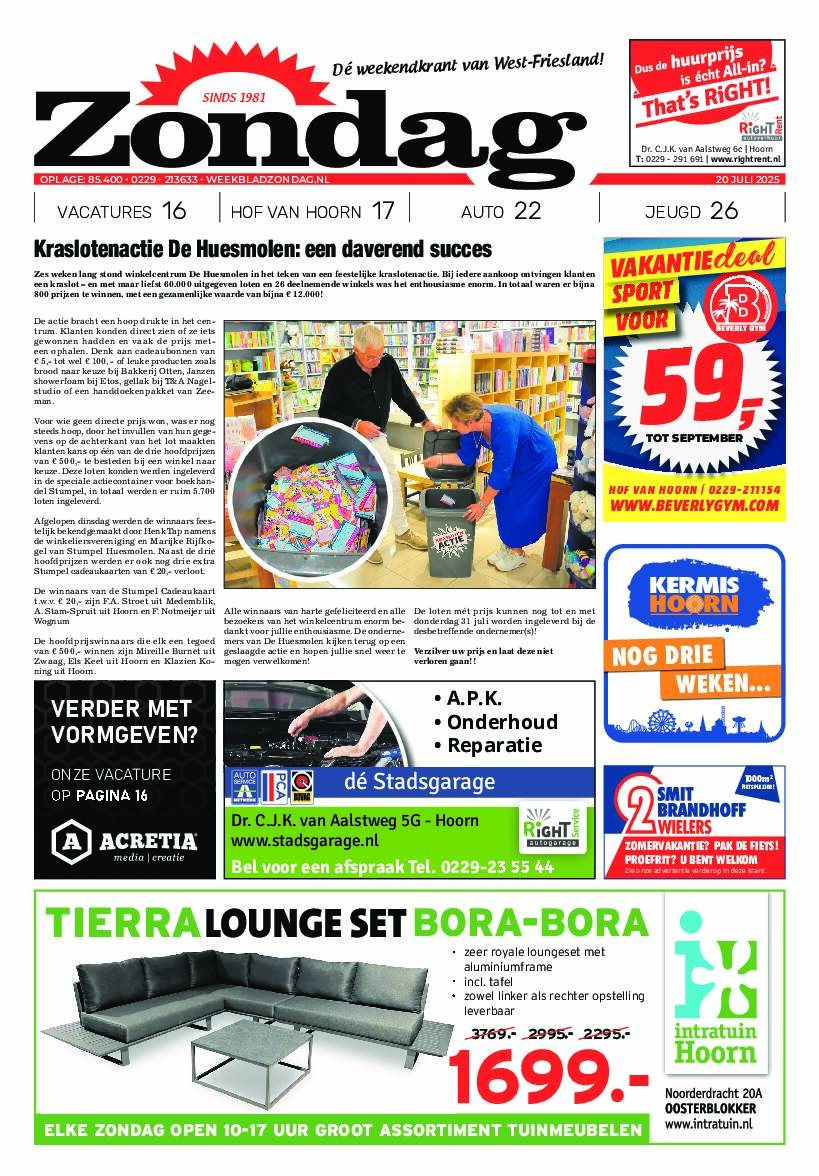 Zondag 20 juli 2025