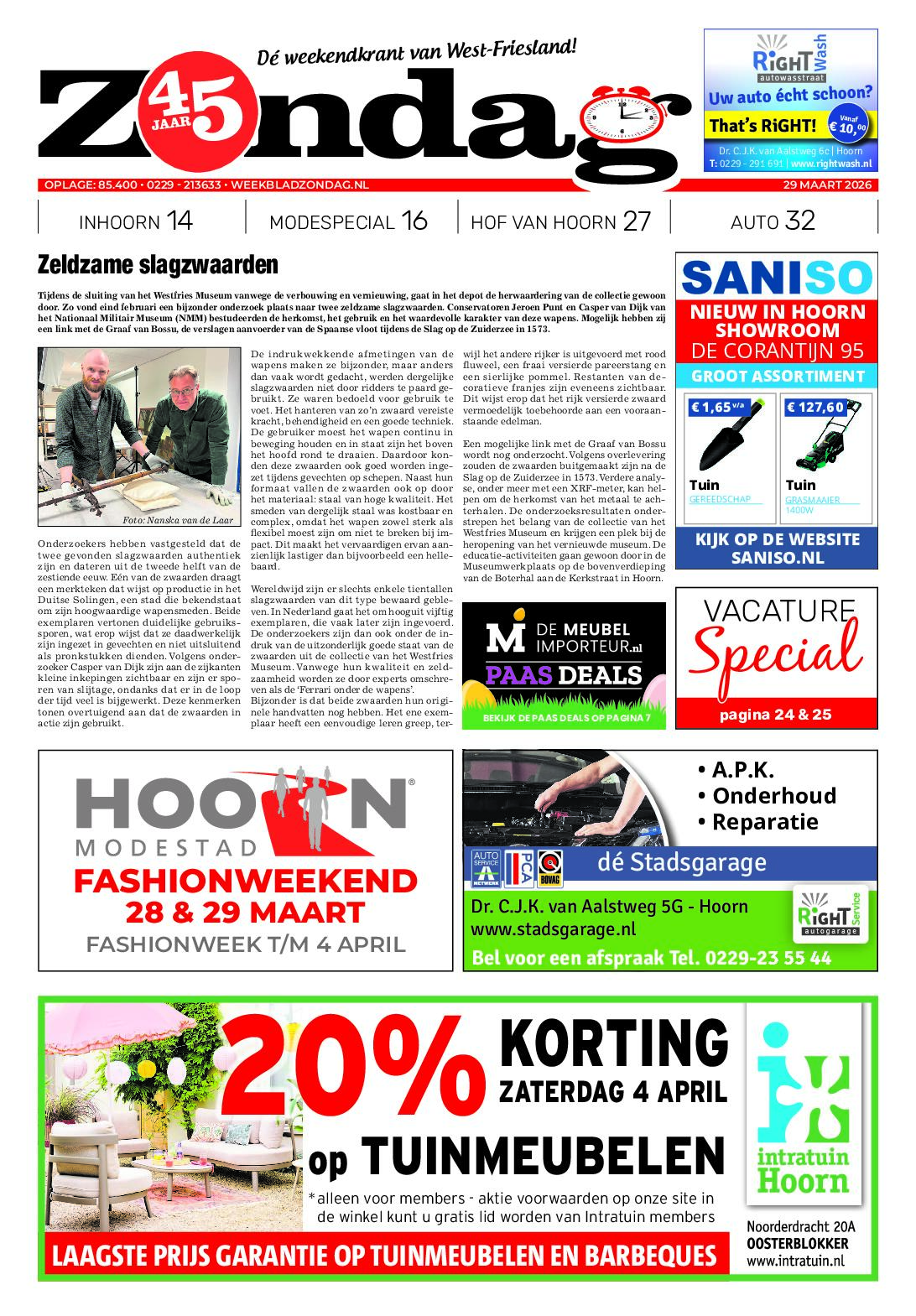 Zondag 29 maart 2026