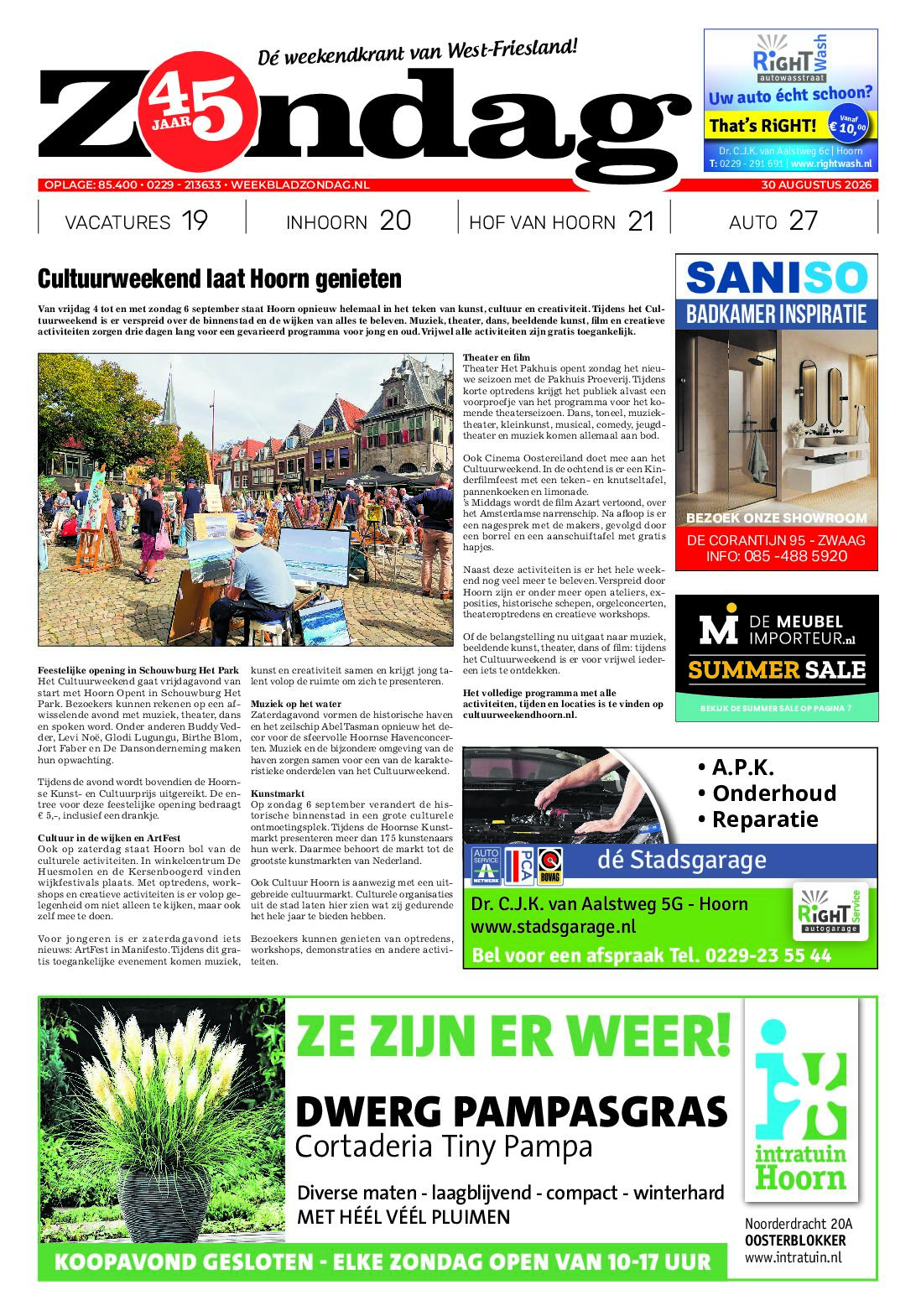 Zondag 30 augustus 2026