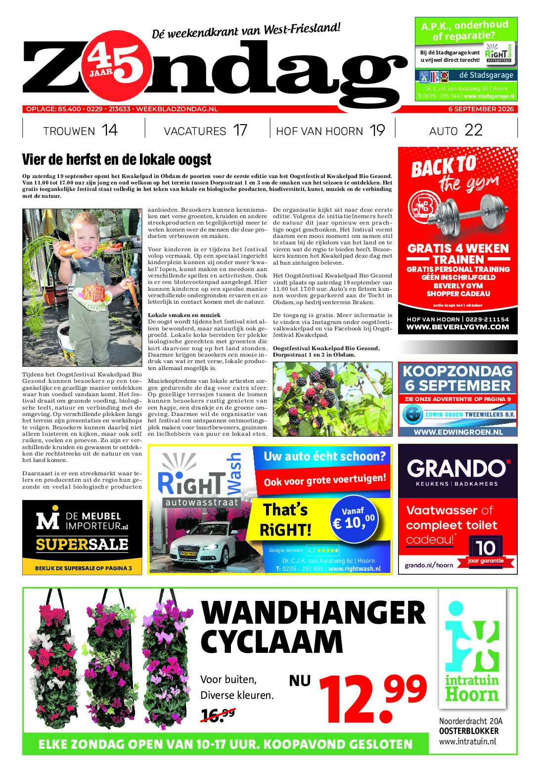 Zondag 6 september 2026