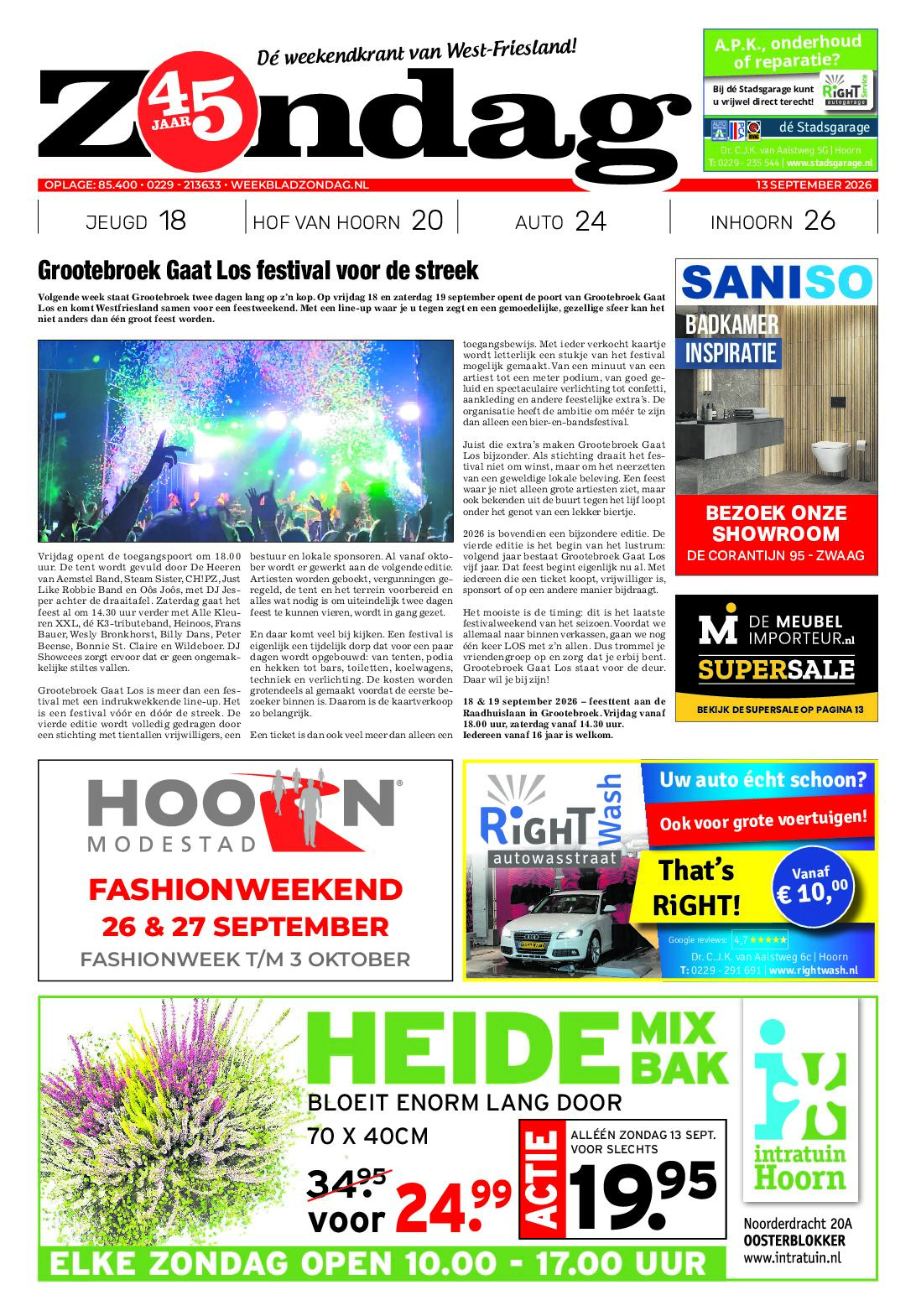 Zondag 13 september 2026