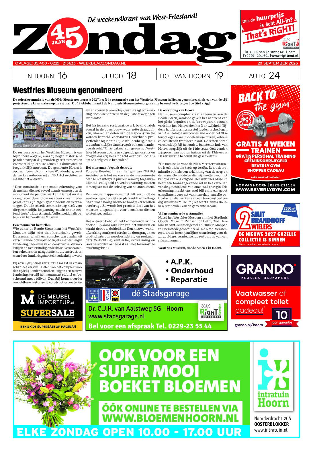 Zondag 20 september 2026