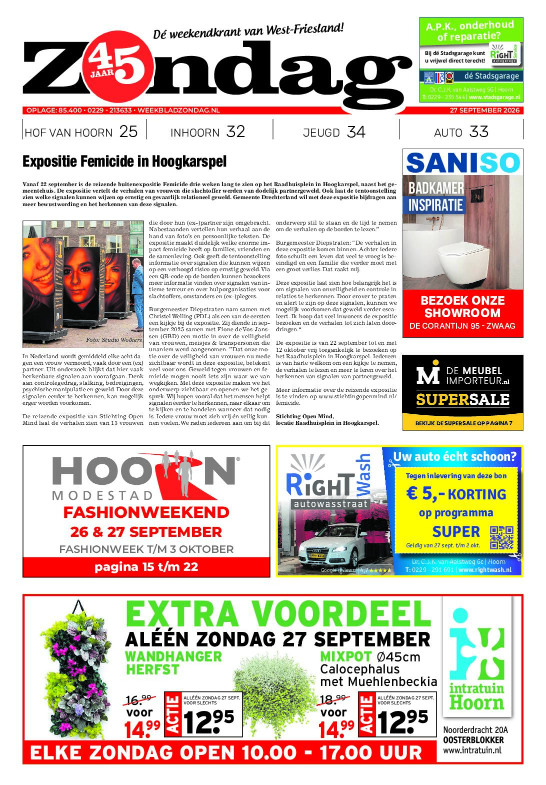 Zondag 27 september 2026